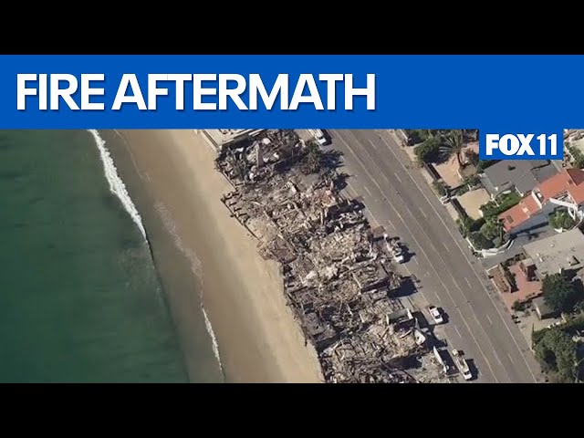 California Fires: Aftermath of Palisades Fire on PCH in Malibu