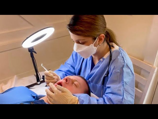 ASMR Dentist Teeth Tapping and Teeth Cleaning on a [Real Person] Dentist Cleans Your Teeth Roleplay