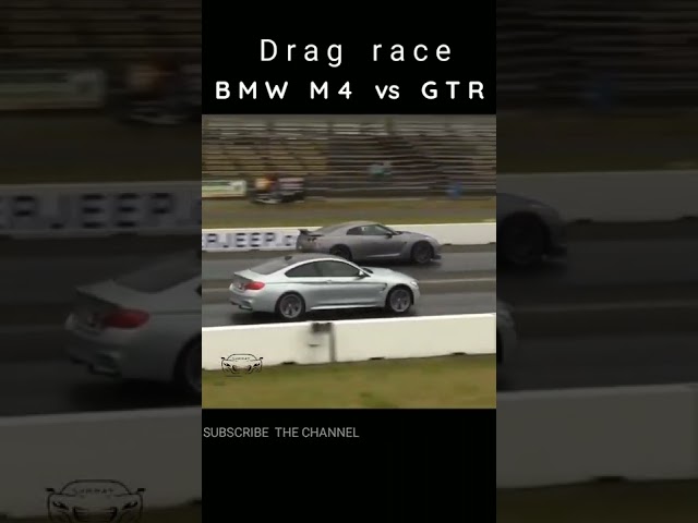 BMW M4 vs GTR  drag race . GTR vs BMW M4 drag race video.