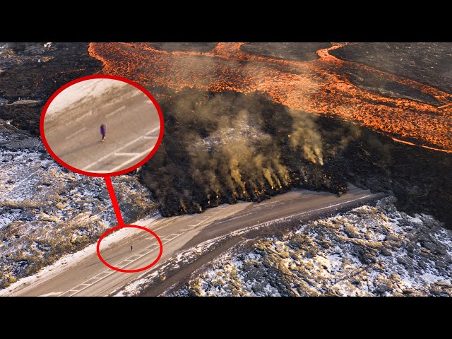 Huge lava river in Iceland - November 2024 eruption close to Blue Lagoon