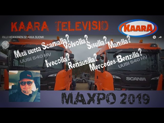 Kaara Television 360-videona tuotettu Maxpo 2019 -messuraportti raskaan kaluston markkinatilanteesta