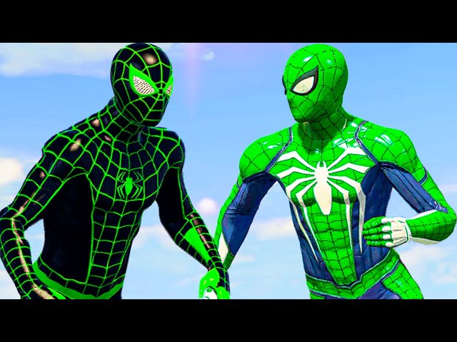 Green Spider-Man PS4 vs Green Spider Man PS5 - What If Battle Superheroes