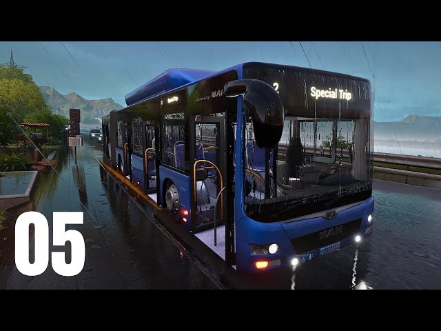 [PS5] [4K60FPS] Bus Simulator 21 Next Stop - Relax Long Rain Route with Man Lion's City (Part 5)