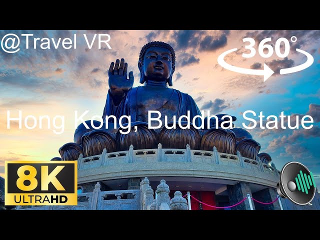 Magnificent The Big Buddha Statue on top of Lantau Island in Hong Kong