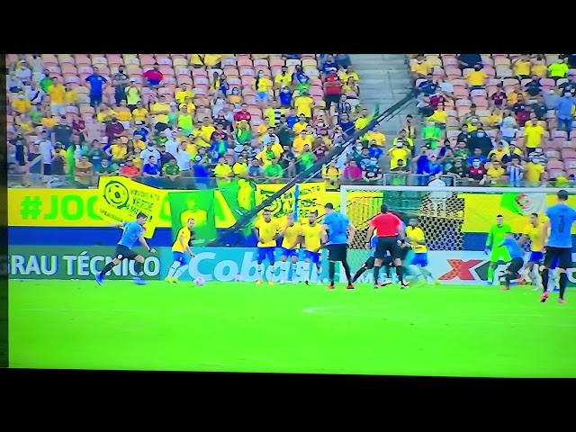 gol Uruguay 1 vs Brasil 3 Luis suarez #golcaracol