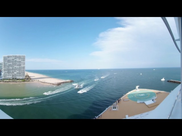 360 Degree World's Largest Cruise Ship Sailaway From Ft Lauderdale