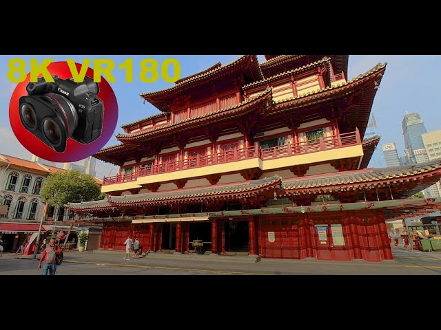 BUDDHA TOOTH RELIC TEMPLE seen from the outside Singapore 8K/4K VR180 3D (Travel Videos/ASMR/Music)