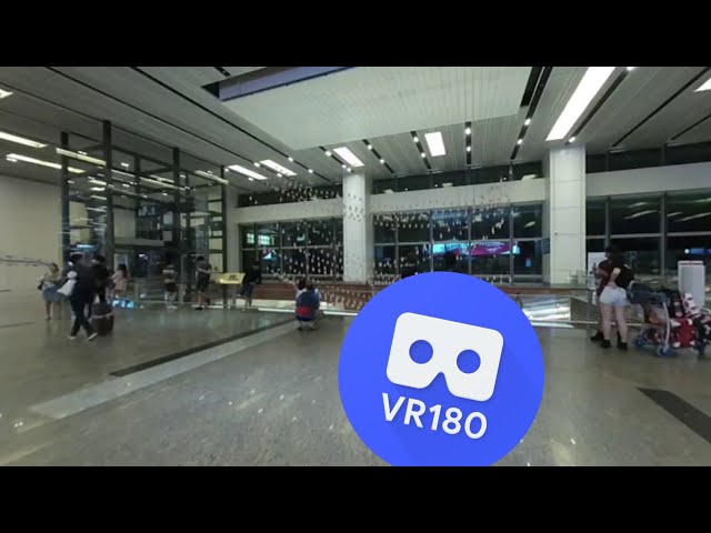 [VR180 5.7k] Kinetic Rain Zoom Out - Moving Sculpture Art @ Singapore Changi Airport | Vuze XR 3D180