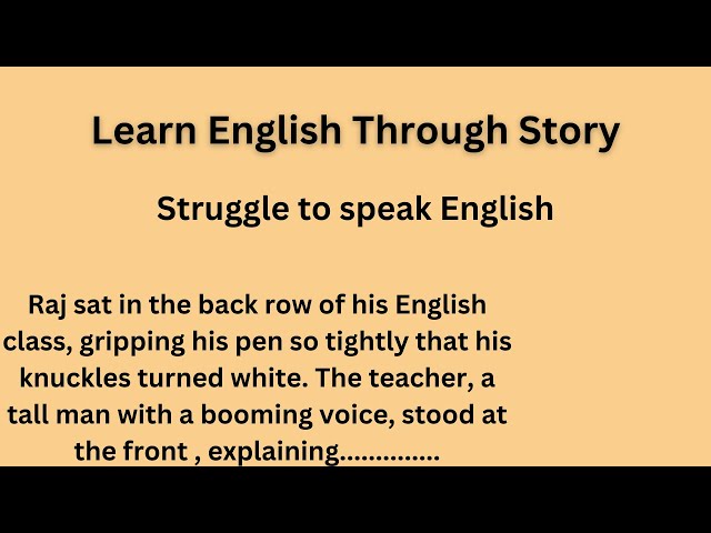 Struggle to speak English || Improve your English || Graded Reader || Learn English through Story