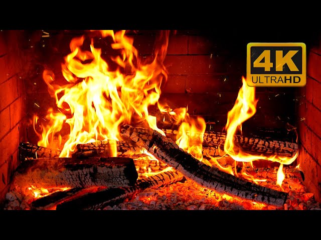 🔥 Fireplace 4K UHD! Fireplace with Crackling Fire Sounds. Fireplace Burning for Home