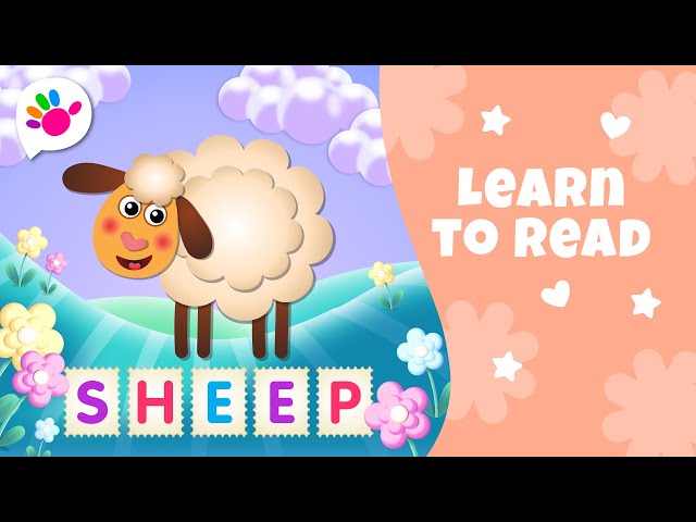 Be ready for school!  Learn to read in English! – Raccoon, Turtle, Sheep