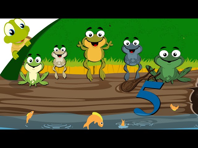 Five little speckled frogs nursery rhyme