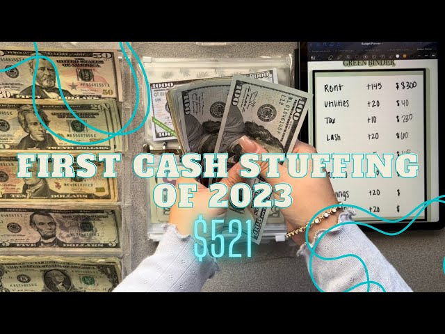 First Cash Stuffing of 2023| $521 | Cash Envelopes | Low Income | College Student | Budgeting |