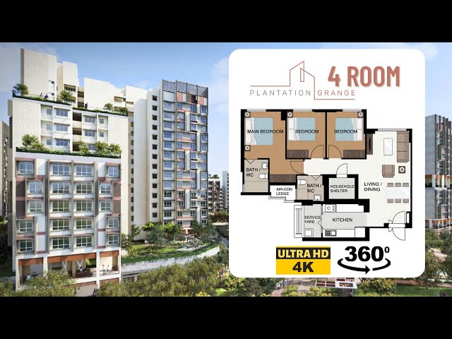 Tengah Plantation Grange 4-room Virtual Tour | 2019 Nov Tengah BTO | VR 360 4K