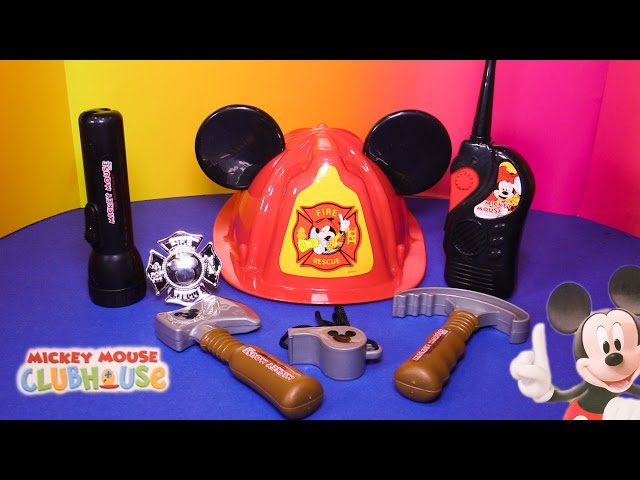 Unboxing the Mickey Mouse Fire and Rescue and Fireman Tools Playset