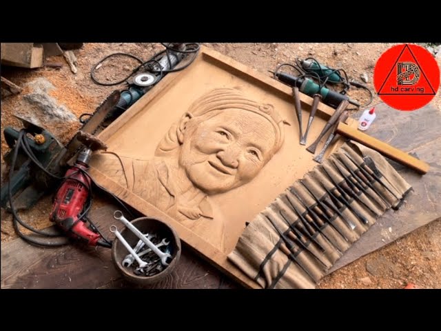 wood carving: Portrait of rural women