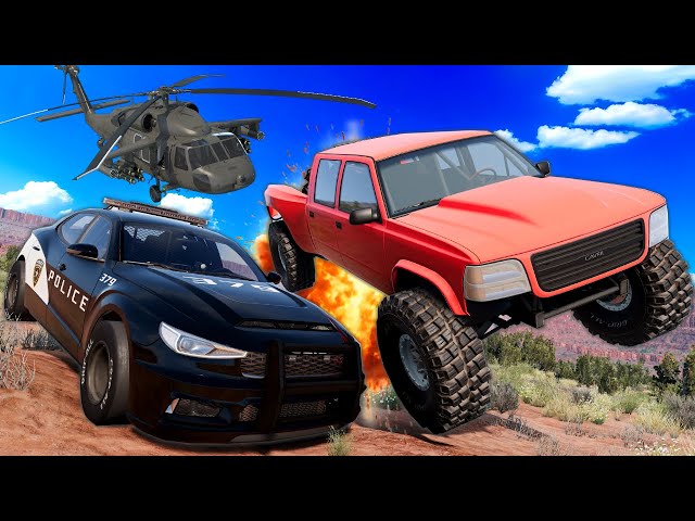 HELICOPTER POLICE CHASE with Stolen FAST Cars in BeamNG Drive Mods!