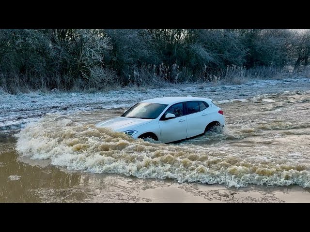 Frozen Flooded Road, Would You Attempt It? || Vehicles vs Deep Water Compilation