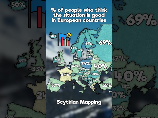 % of people who think the situation is good in European countries 📈 #map #mapping #geography