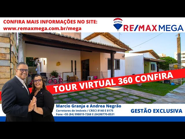 Tour virtual 360 Casa para venda em condomínio fechado no Parque das Nações Parnamirim/RN