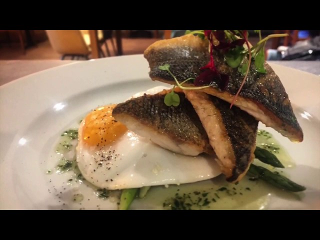 Scottish seabass & asparagus cooked by Finsbay Milngavie