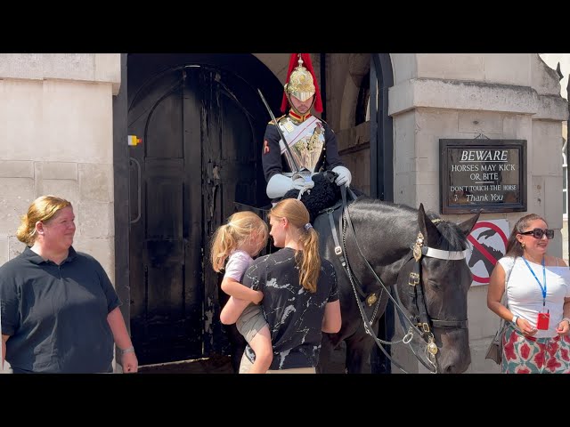 HEARTWARMING MOMENT KING'S PERMITS A YOUNG TOURIST TO COME PET HIS NEW HORSE