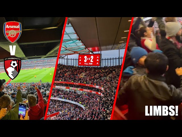 LAST MINUTE LIMBS CAUSES THE EMIRATES TOO ERUPT IN FLAMES | ARSENAL MATCHDAY VLOG | AFC V BOU | 3-2