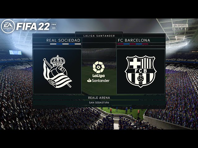 FIFA 22 PS5 - Real Sociedad Vs Barcelona - La liga 21/22 Predictions - 4K Gameplay & Full match