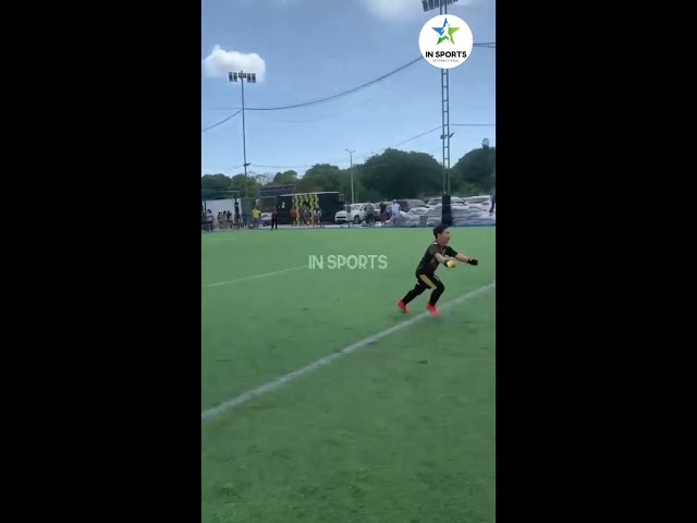 This young man can do it all #shorts #kids #kidsskills #football #footballshorts #footballkids