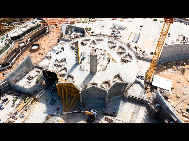 Shrine of ‘Abdu’l-Bahá: First columns of main edifice raised | BWNS