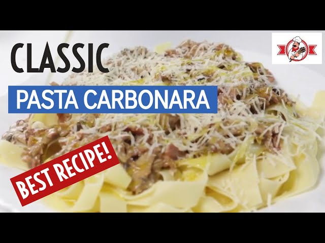 How To Make Classic Pasta Carbonara With Bacon And Mushrooms - Easy Recipe