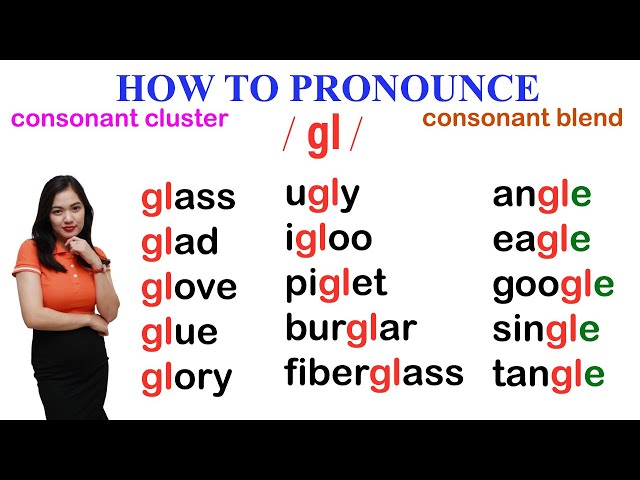 How to pronounce GL sound in English | consonant cluster | consonant blend | IPA