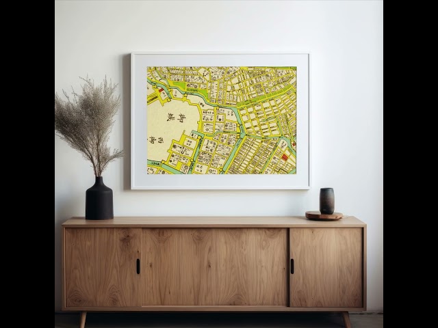 Antique Japanese Edo-Period Map | Vintage Wall Decor #shorts