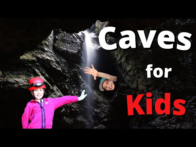 Caves for Kids | Kids explore CAVES with waterfalls, slides and stairs | All about CAVES