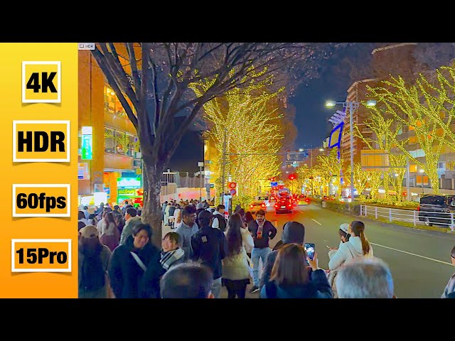 Walking at Omotesando illumination street in TOKYO JAPAN 4k 60fps HDR