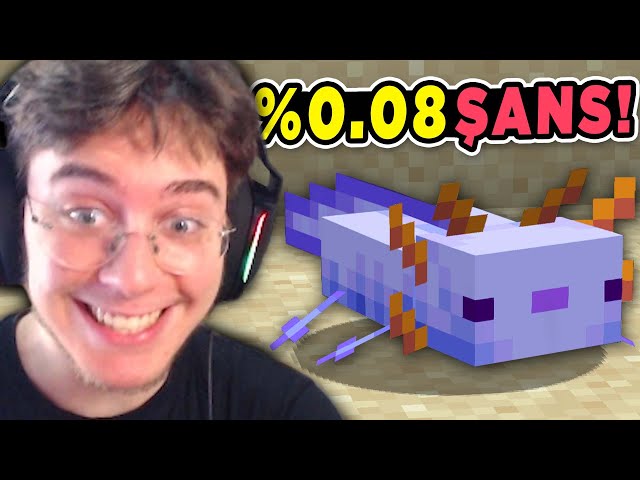 %0.08 Şansla Nadir Aksolotl Yakalama Anı | Hardcore Minecraft 2