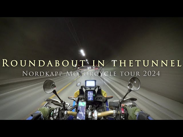 Nordkapp Motorcycle Tour 56 - Roundabout in the tunnel!