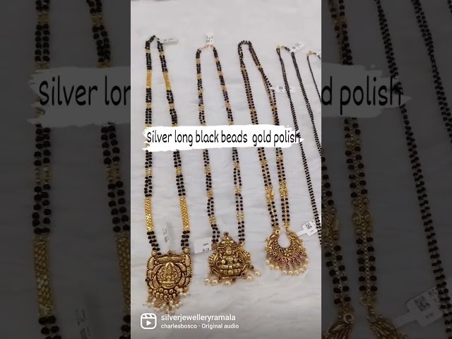 Silver black beads with gold polish - 9398255253 || Ramala Collections Hyderabad, Kukatpally