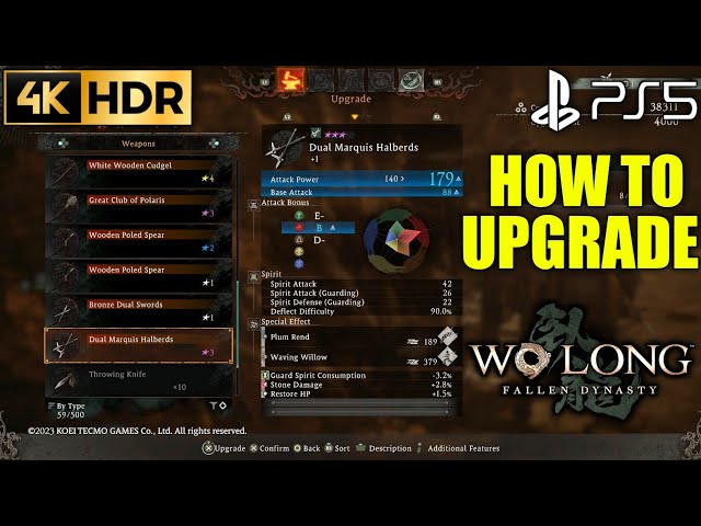 How to Upgrade Dual Marquis Halberds WO LONG FALLEN DYNASTY Upgrade Dual Marquis Halberds