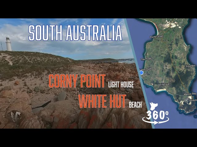 Corny Point Light House,  White Hut Beach | South Australia | Discovering Australia | VR 360 video