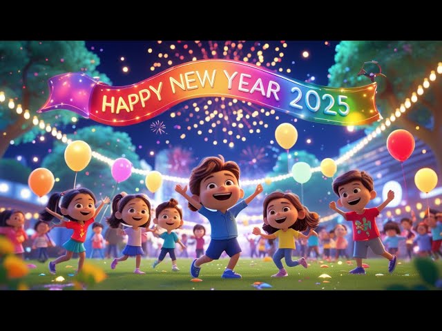 Happy new Year 2025 ! 🎶🕺💃👯🌼🌼New year song fun with friends ! Celebration song for kids ! wish frnds.