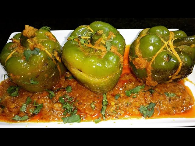 Stuffed Shimla mirch - Veg weekend Easy Recipe | Roasted Stuffed Capsicum | ungli chat te reh jaenge