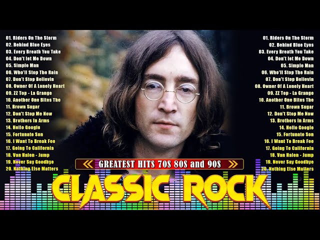 Best Classic Rock songs 70s 80s 90s | The Beatles, CCR, The Who, Aerosmith, Bon Jovi, Queen