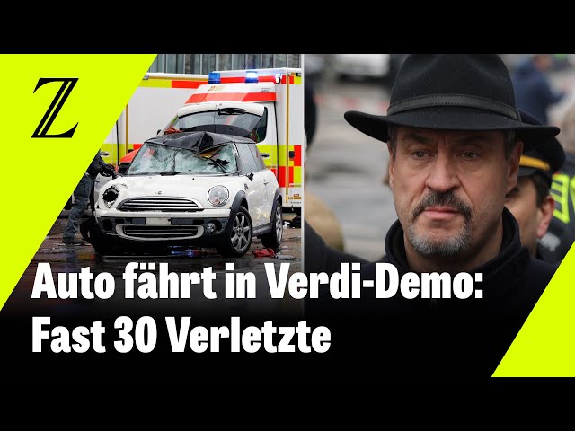 Autofahrer verletzt Menschen bei Verdi-Demo in München – Söder spricht von mutmaßlichem Anschlag