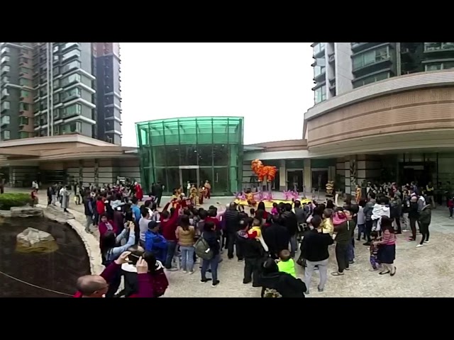 360 4K Hong Kong. Chinese New Year Lion Dance