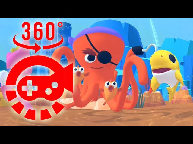 360° Video - Baby Shark MEGA fight with Octopus