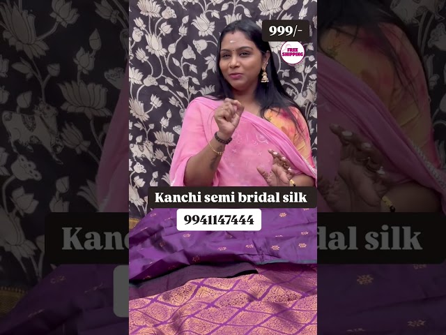 Kanchi semi bridal silk saree with work blouse