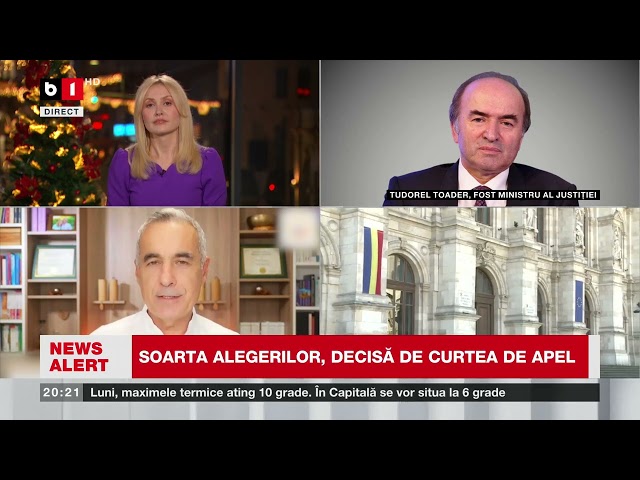 T. TOADER, FOST MIN. AL JUSTIȚIEI, DESPRE ANULAREA ALEGERILOR, PE MASA JUDECĂTORILOR_Știri B1TV