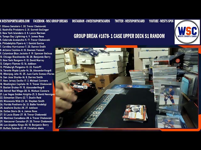 Group Break #1678- 1 CASE  20-21 UPPER DECK S1 TEAM RANDOM + BONUS WIN A  BOX OF 20-21 UD1