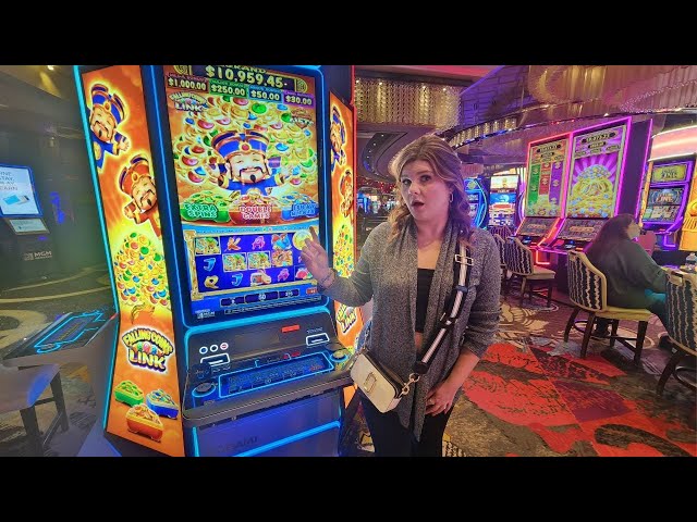 I Found the NEW Falling Coins Link Slot Machines in Las Vegas!